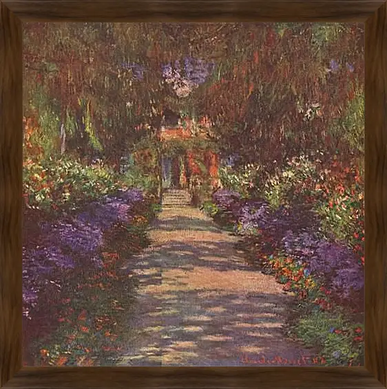 Картина в раме - Garden Path. Клод Моне