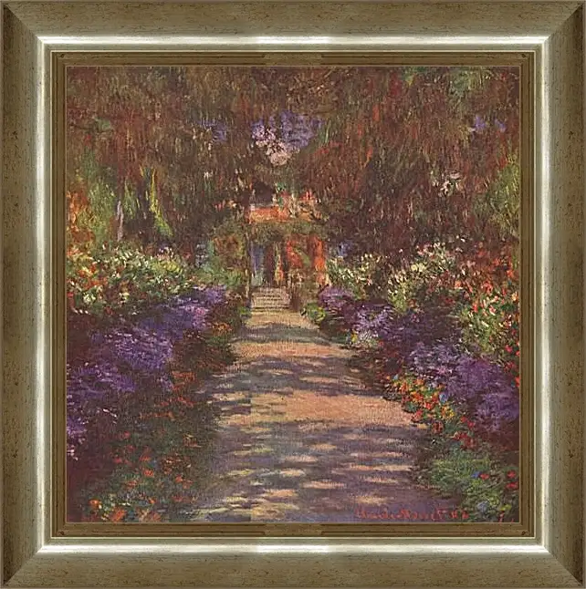 Картина в раме - Garden Path. Клод Моне