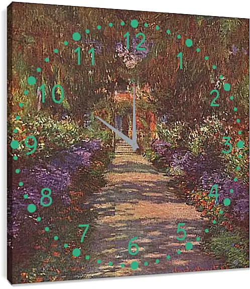 Часы картина - Garden Path. Клод Моне