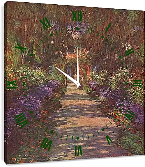 Часы картина - Garden Path. Клод Моне