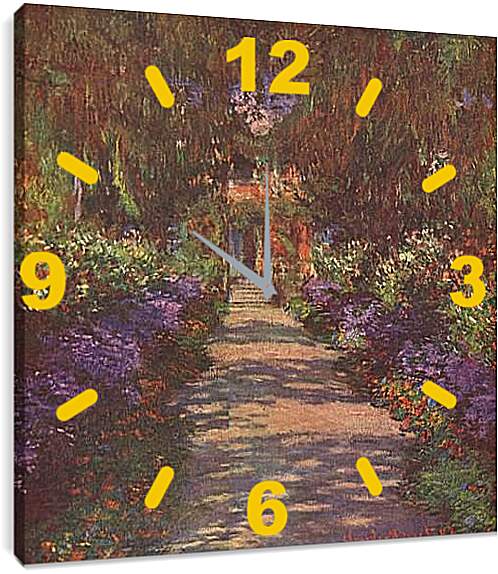 Часы картина - Garden Path. Клод Моне