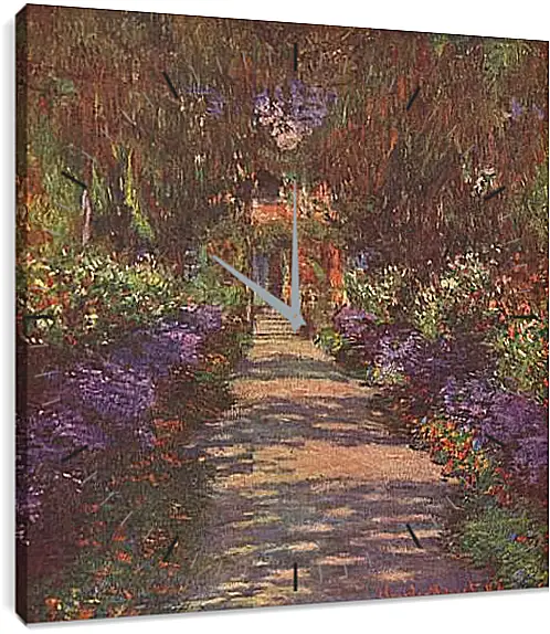 Часы картина - Garden Path. Клод Моне