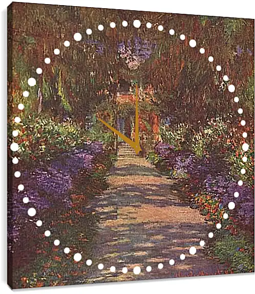 Часы картина - Garden Path. Клод Моне