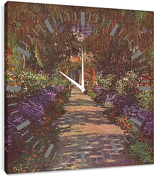 Часы картина - Garden Path. Клод Моне