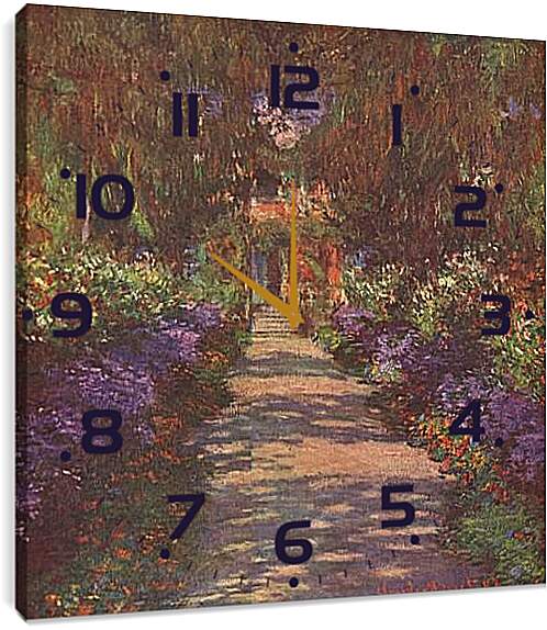 Часы картина - Garden Path. Клод Моне