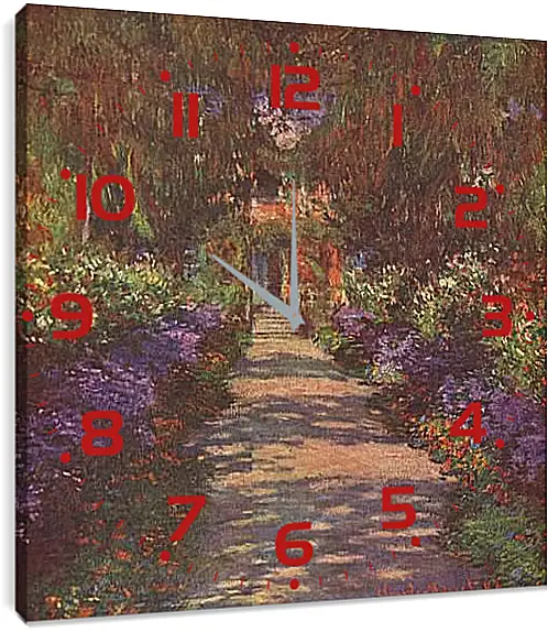 Часы картина - Garden Path. Клод Моне