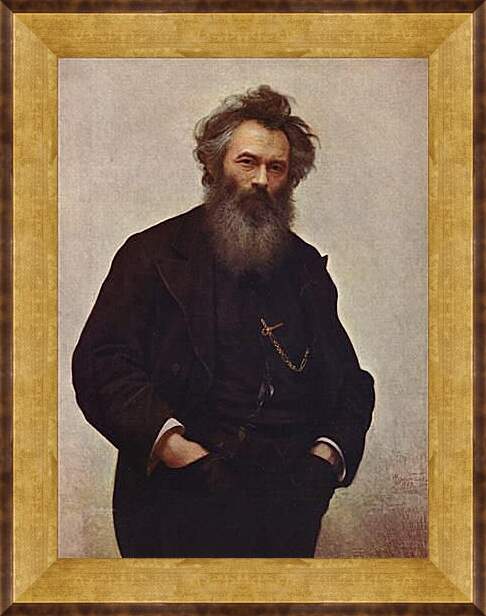 Картина в раме - Портрет художника Ивана Шишкина. Иван Николаевич Крамской