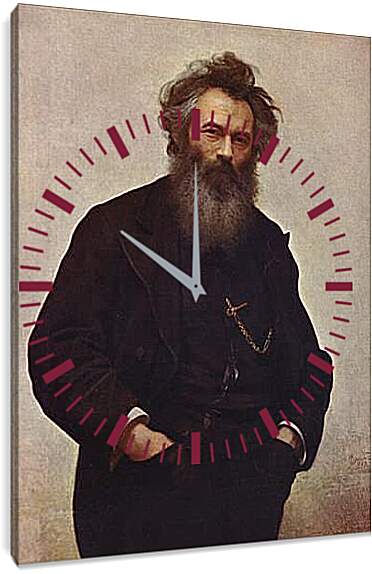 Часы картина - Портрет художника Ивана Шишкина. Иван Николаевич Крамской