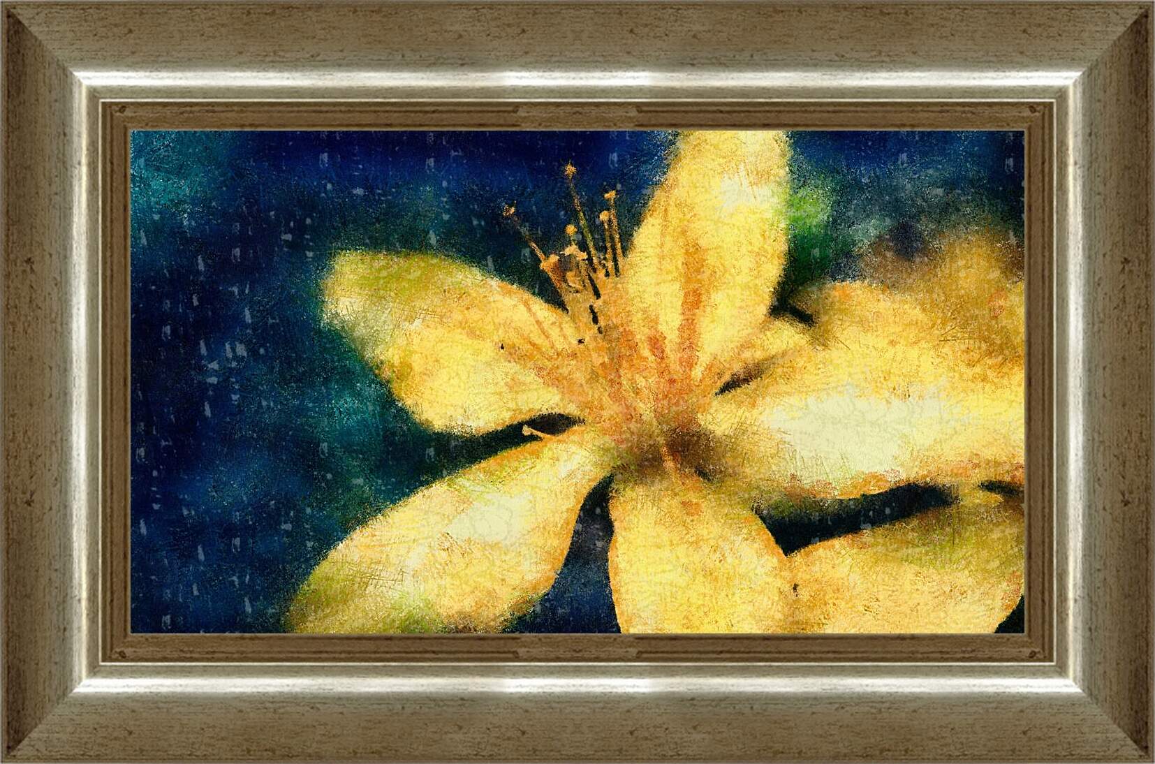 Картина в раме - Желтая лилия