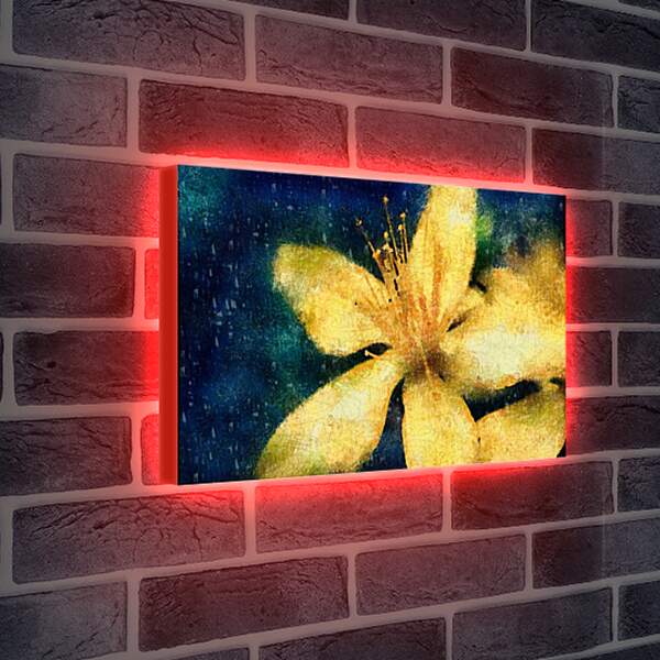 Лайтбокс световая панель - Желтая лилия