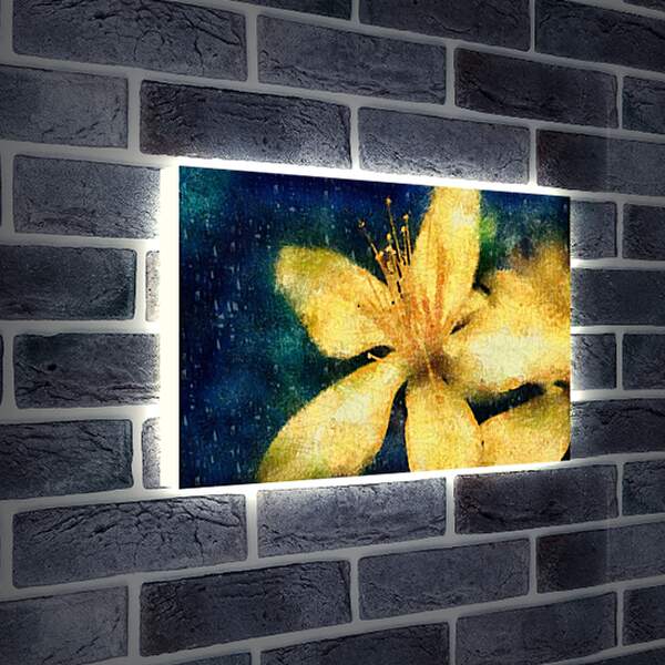 Лайтбокс световая панель - Желтая лилия