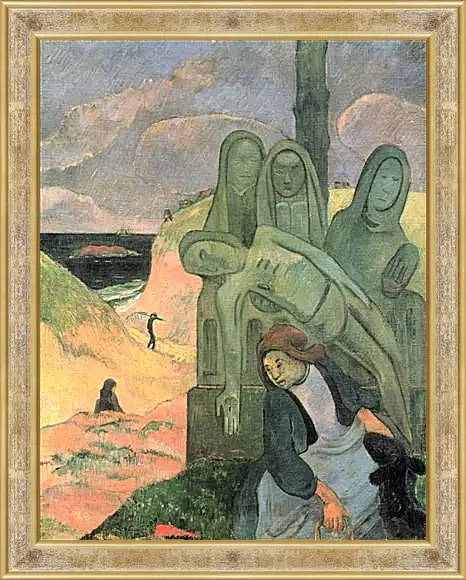 Картина в раме - Le Christ vert ou Calvaire breton. Поль Гоген