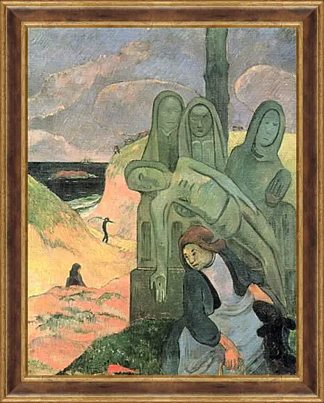 Картина в раме - Le Christ vert ou Calvaire breton. Поль Гоген