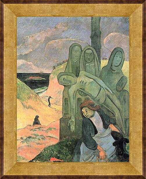Картина в раме - Le Christ vert ou Calvaire breton. Поль Гоген