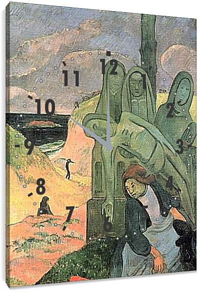 Часы картина - Le Christ vert ou Calvaire breton. Поль Гоген
