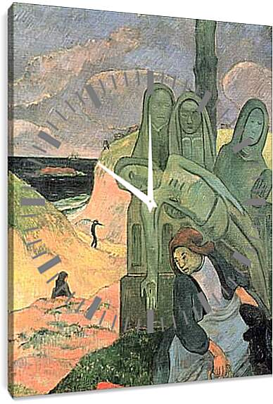 Часы картина - Le Christ vert ou Calvaire breton. Поль Гоген