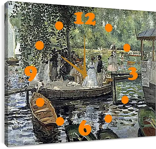 Часы картина - La Grenouillere. Пьер Огюст Ренуар