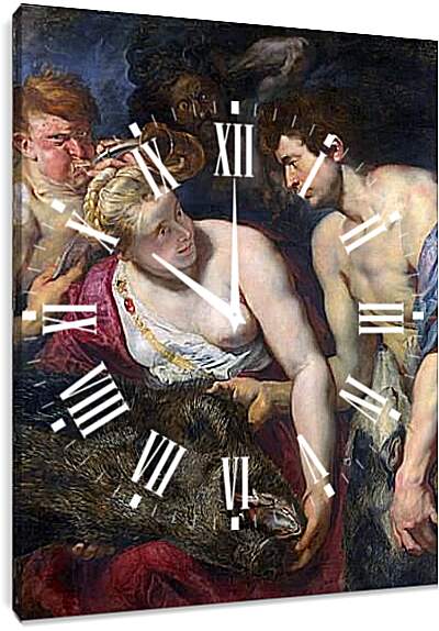Часы картина - Аталанта и Мелеагра. Питер Пауль Рубенс