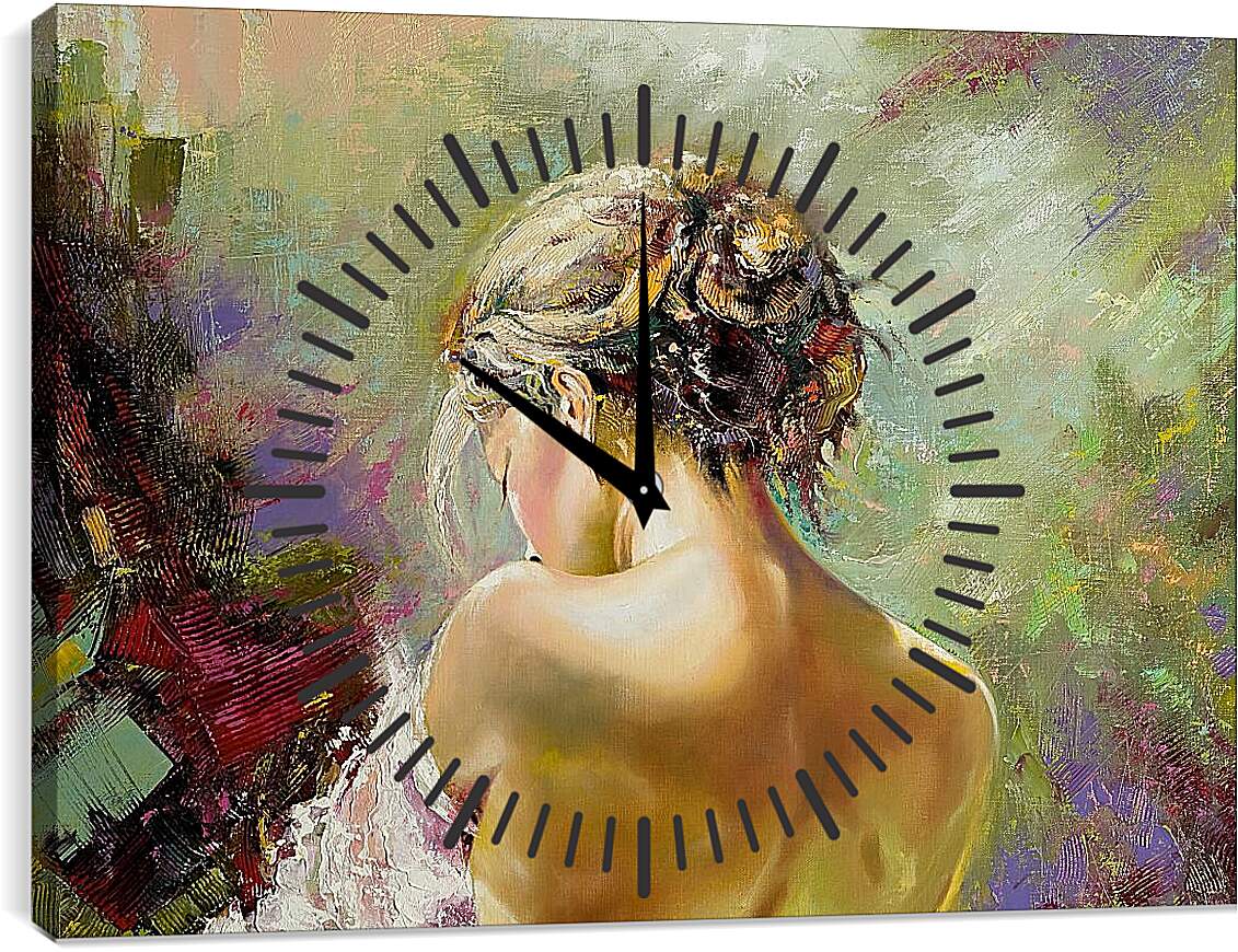 Часы картина - Девушка спиной