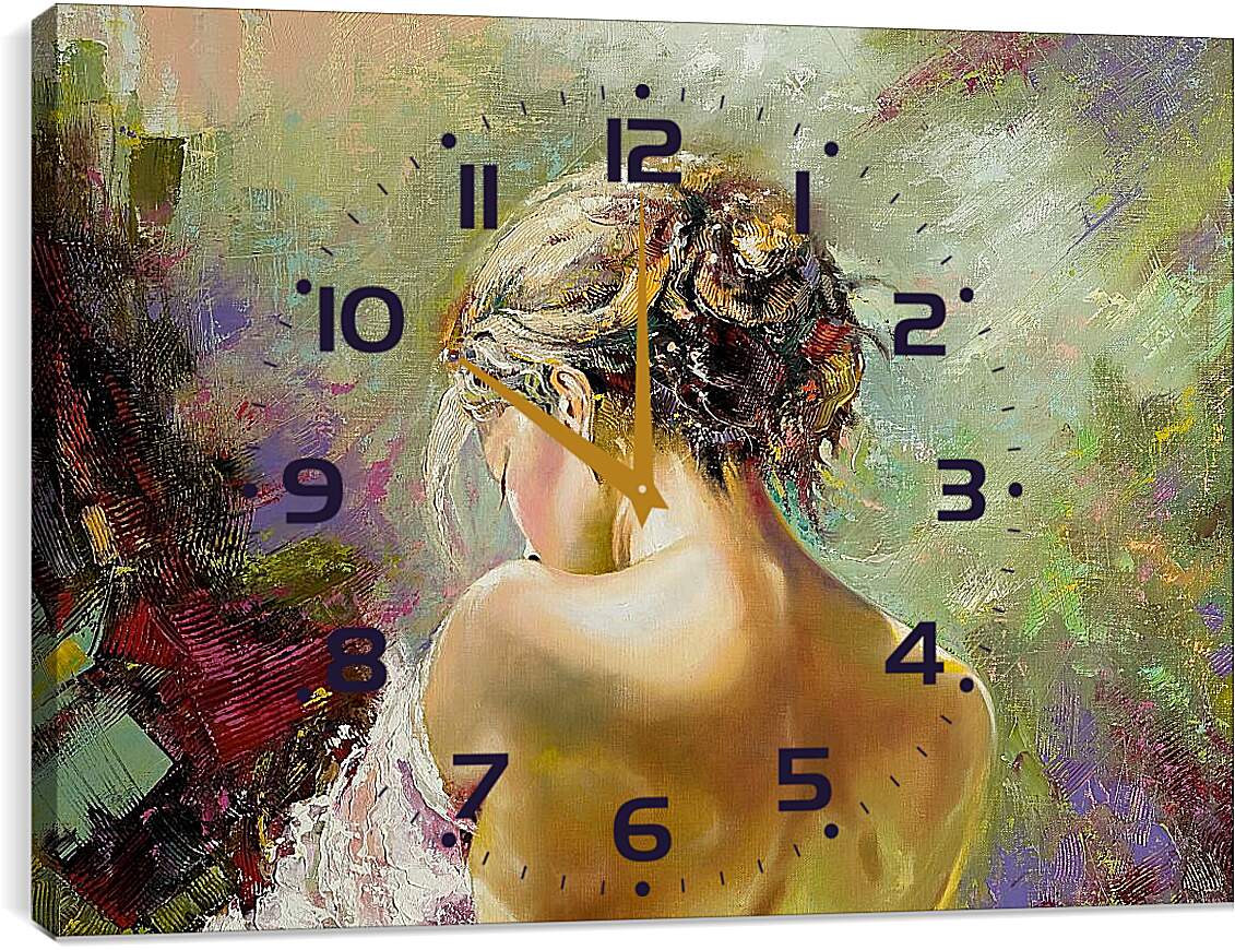 Часы картина - Девушка спиной