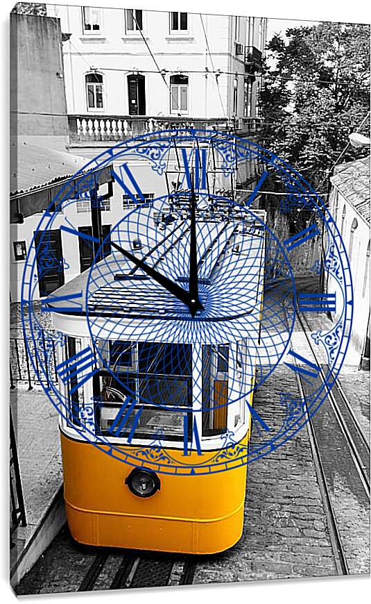 Часы картина - Ретро трамвай