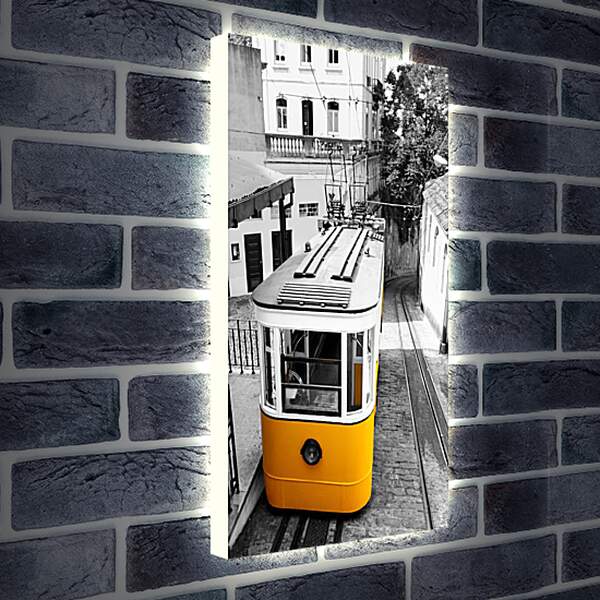 Лайтбокс световая панель - Ретро трамвай