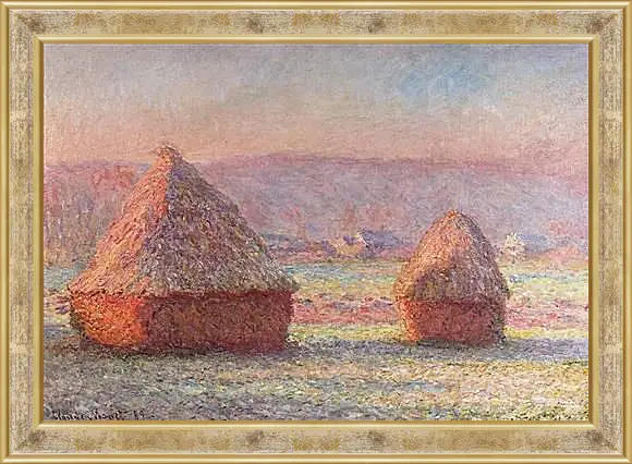 Картина в раме - Haystacks. Клод Моне