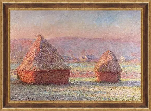 Картина в раме - Haystacks. Клод Моне