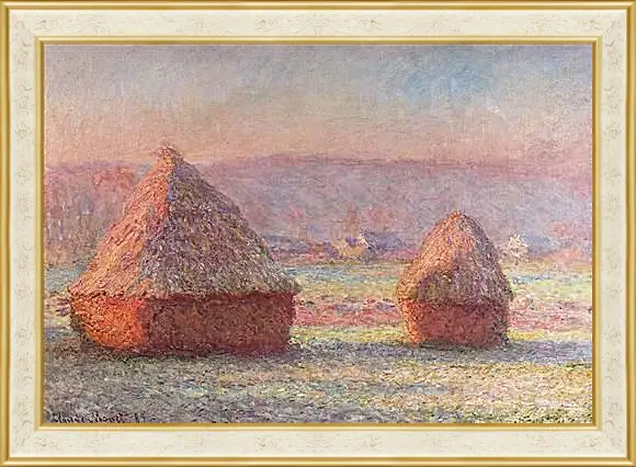 Картина в раме - Haystacks. Клод Моне