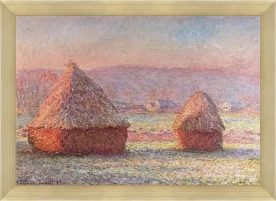 Картина в раме - Haystacks. Клод Моне