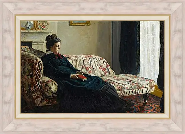 Картина в раме - Мадам Моне на диване. Клод Моне