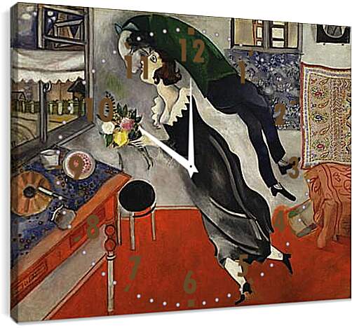 Часы картина - Birthday. (День Рождение) Марк Шагал