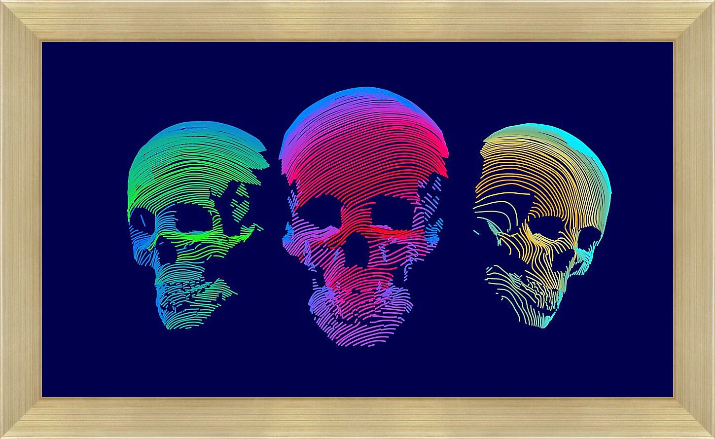 Картина в раме - Три черепа