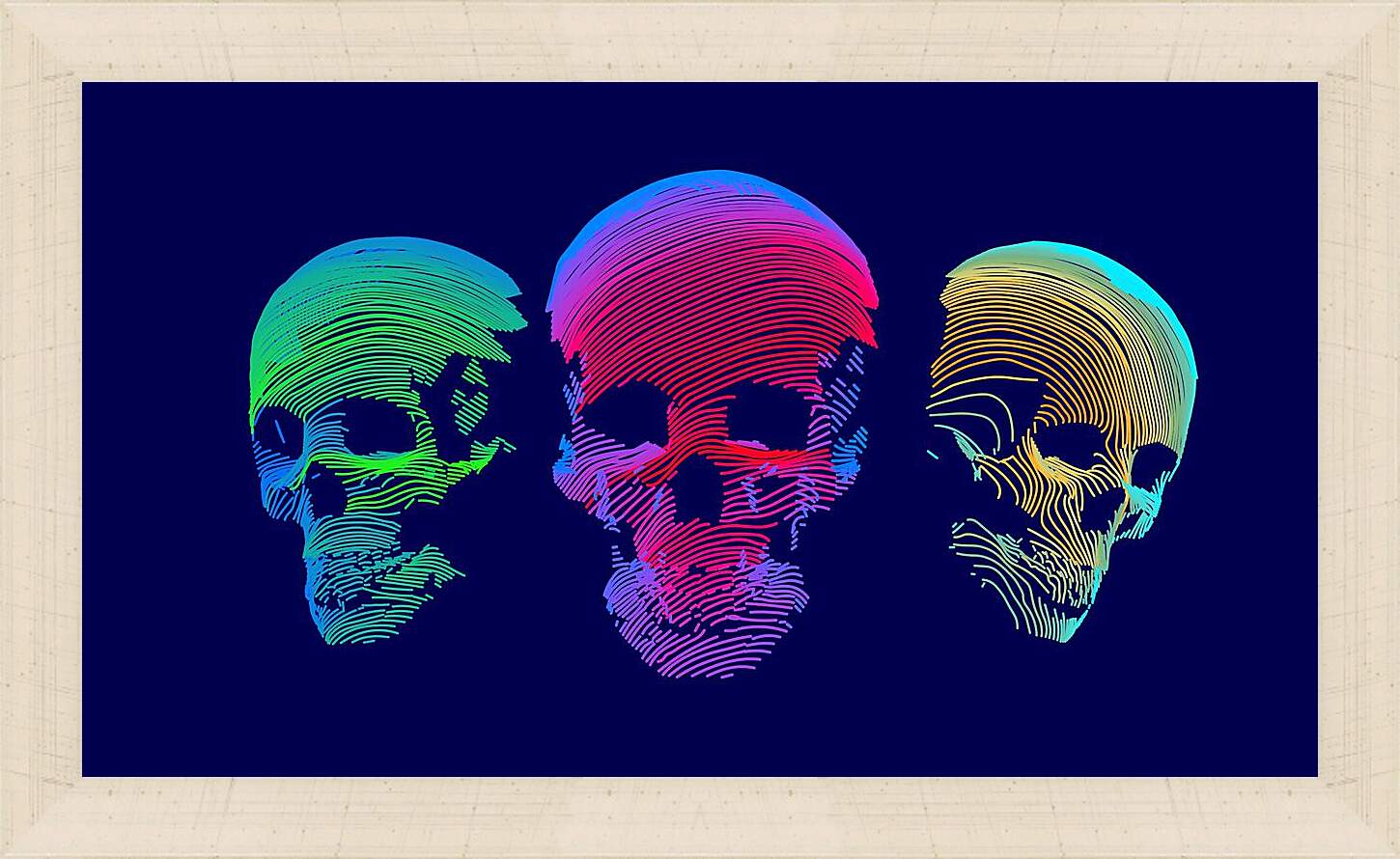 Картина в раме - Три черепа