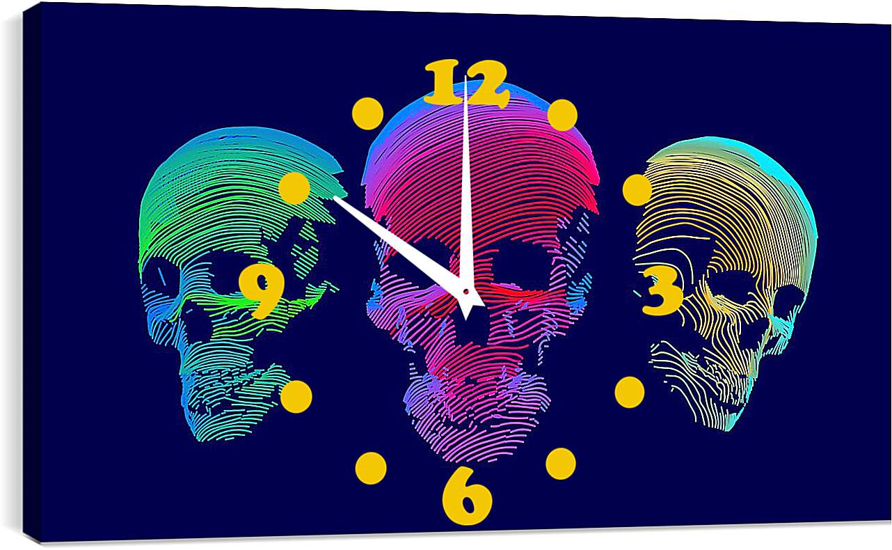 Часы картина - Три черепа