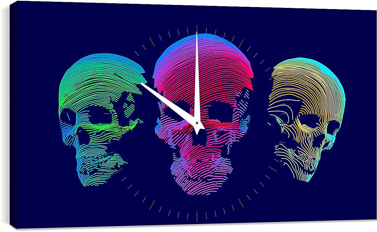 Часы картина - Три черепа