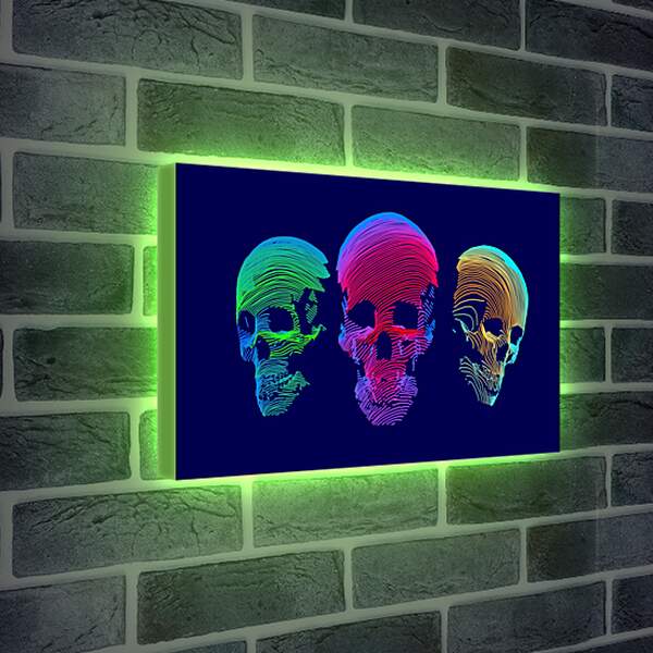 Лайтбокс световая панель - Три черепа