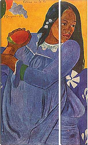 Модульная картина - La femme au mango. Поль Гоген