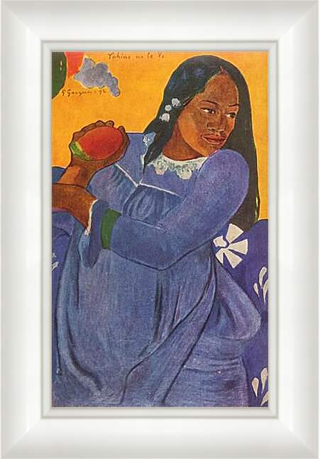 Картина в раме - La femme au mango. Поль Гоген