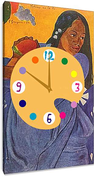 Часы картина - La femme au mango. Поль Гоген