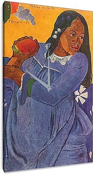 Часы картина - La femme au mango. Поль Гоген