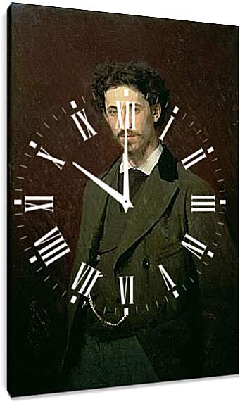 Часы картина - Илья Ефимович Репин. Иван Николаевич Крамской
