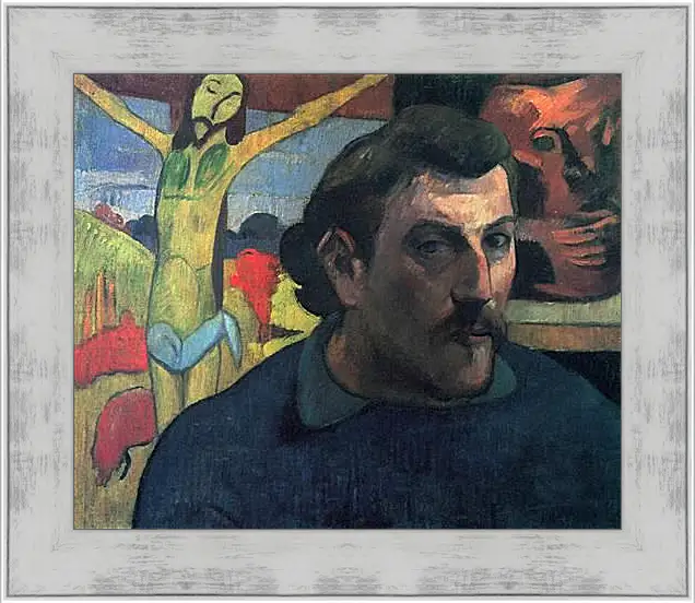 Картина в раме - Portrait of the Artist with the Yellow Christ. Поль Гоген