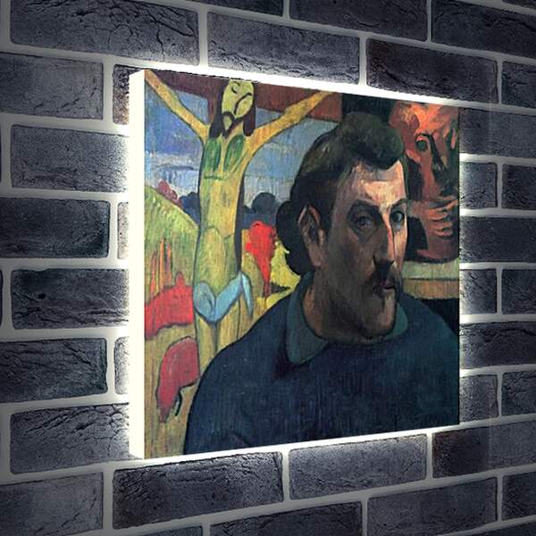 Лайтбокс световая панель - Portrait of the Artist with the Yellow Christ. Поль Гоген