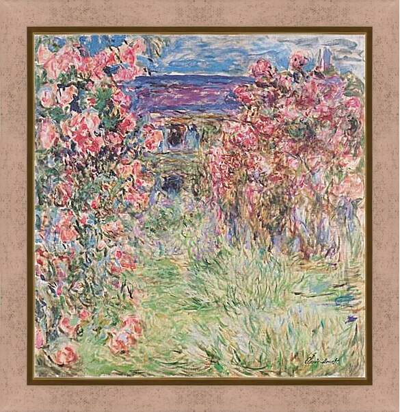 Картина в раме - La maison dans les roses. Клод Моне