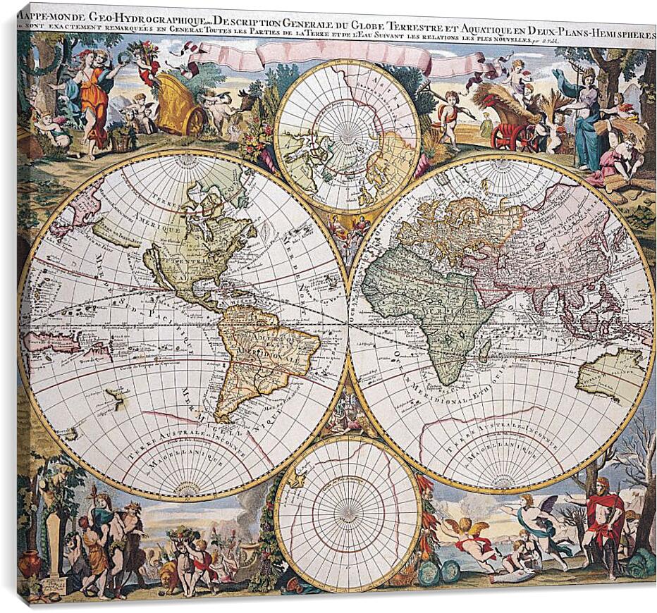Постер и плакат - Древняя карта мира