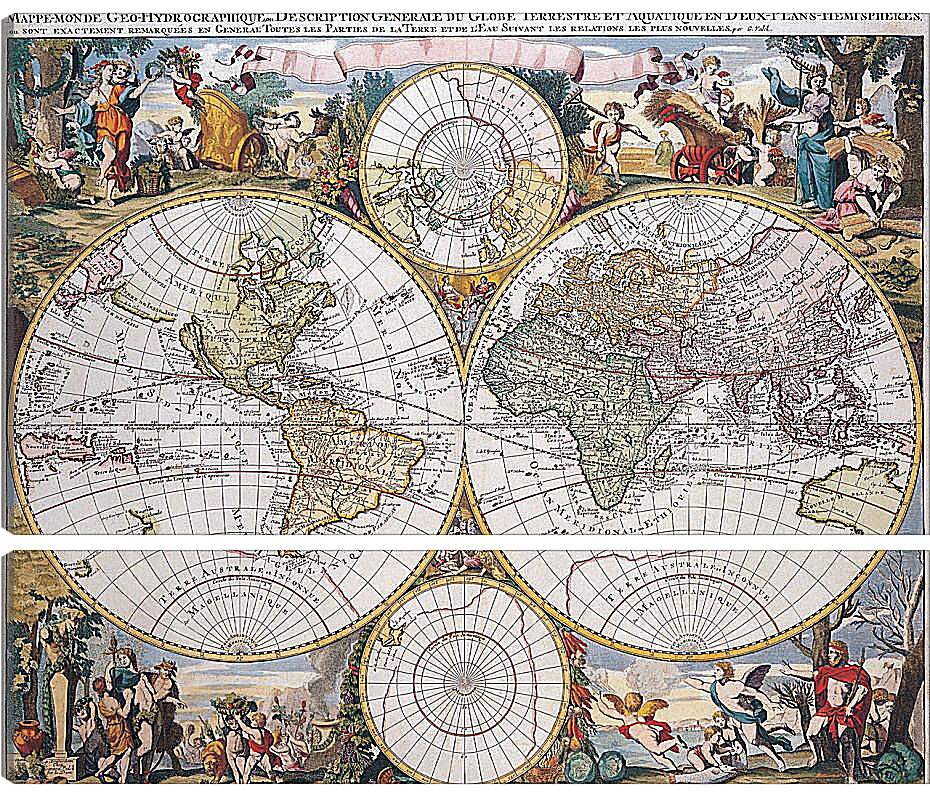 Модульная картина - Древняя карта мира