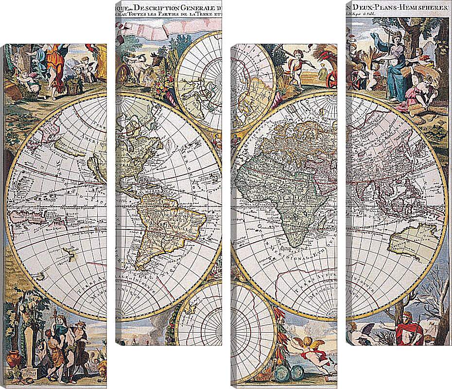 Модульная картина - Древняя карта мира