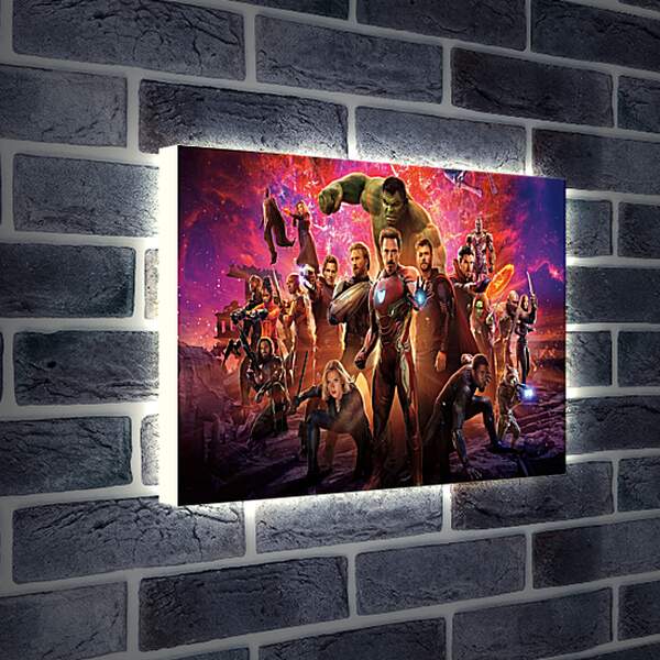 Лайтбокс световая панель - Картина Мстители Война бесконечности