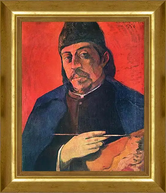 Картина в раме - Автопортрет с палитрой. Поль Гоген